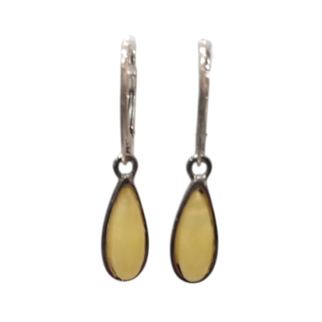 Boucles Ambre Gouttes Argent 925