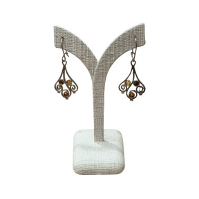 Boucles Ambre trois couleurs Argent 925