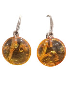 Boucles Ambre rondes Argent 925