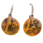 Boucles Ambre rondes Argent 925