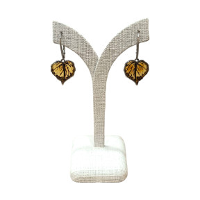 Boucles Ambre végétal feuilles Argent 925