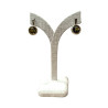 Boucles Ambre Vert rondes Argent 925
