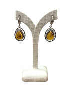 Boucles Ambre Ovales à clips Argent 925
