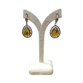 Boucles Ambre Ovales à clips Argent 925