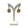 Boucles Ambre Ovales à clips Argent 925