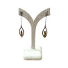 Boucles Ambre Cognac Ovales Argent 925