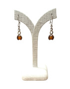 Boucles Ambre Cognac Argent 925