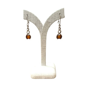 Boucles Ambre Cognac Argent 925