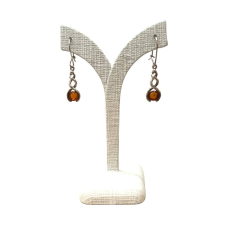 Boucles Ambre Cognac Argent 925