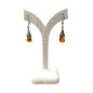 Boucles Ambre Cognac Gouttes Argent 925