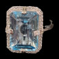 Bague Topaze bleue argent 925 Taille 58