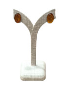 Boucles Ambre Ovales à clips Argent 925