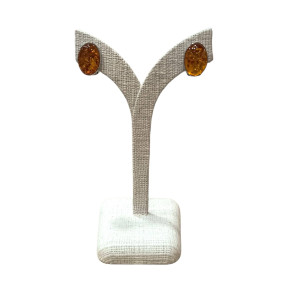 Boucles Ambre Ovales à clips Argent 925