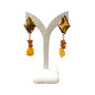 Boucles Ambre Cognac et Miel Argent 925