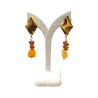 Boucles Ambre Cognac et Miel Argent 925