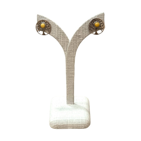 Boucles Ambre Arbre de vie Argent 925