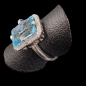 Bague Topaze bleue argent 925 Taille 58