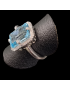 Bague Topaze bleue argent 925 Taille 58