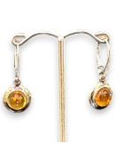 Boucles Ambre Demi-Boules Argent 925