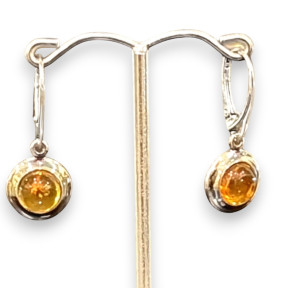 Boucles Ambre Demi-Boules Argent 925