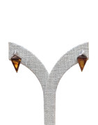 Boucles Ambre Cognac Triangles Argent 925