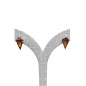 Boucles Ambre Cognac Triangles Argent 925