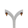Boucles Ambre Cognac Triangles Argent 925