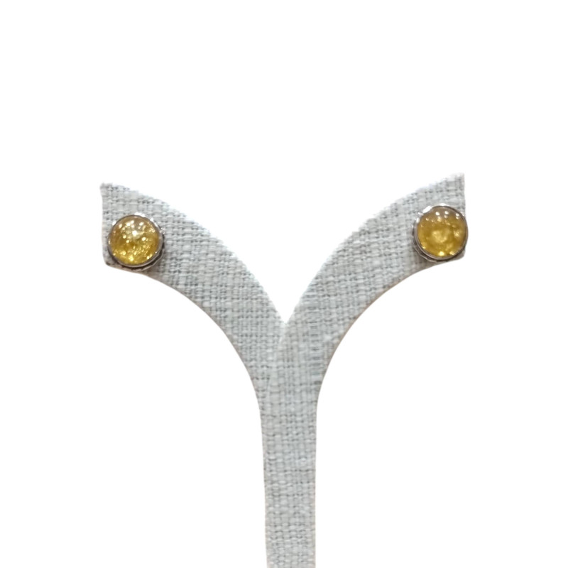 Boucles Ambre Demi-Boules Argent 925