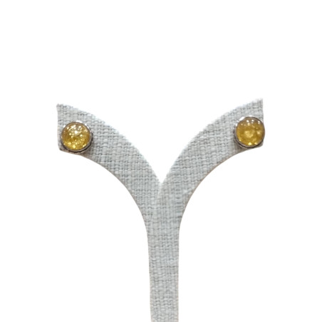 Boucles Ambre Demi-Boules Argent 925