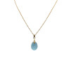 Pendentif Aigue Marine avec Chaîne Plaquée Or 44 + 6 cm