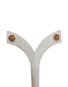 Boucles Ambre Cognac Demi-Boules Argent 925