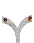 Boucles Ambre Cognac Boules Argent 925
