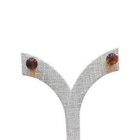 Boucles Ambre Cognac Boules Argent 925