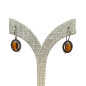 Boucles Ambre Serties et Marcassite Argent 925