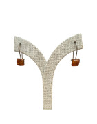 Boucles Ambre carrées Argent 925