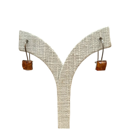 Boucles Ambre carrées Argent 925