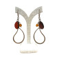 Boucles Ambre Cognac Dark et Light  Argent 925