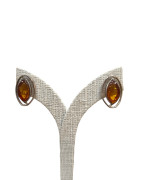Boucles Ambre Ovales Argent 925