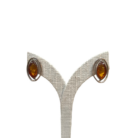 Boucles Ambre Ovales Argent 925