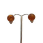 Boucles Ambre Cognac rondes Argent 925
