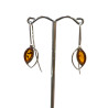 Boucles Ambre feuilles Argent 925