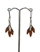 Boucles Ambre feuilles Argent 925