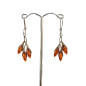 Boucles Ambre feuilles Argent 925
