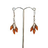 Boucles Ambre feuilles Argent 925