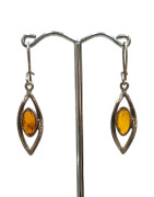 Boucles Ambre Ovales Argent 925