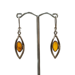Boucles Ambre Ovales Argent 925
