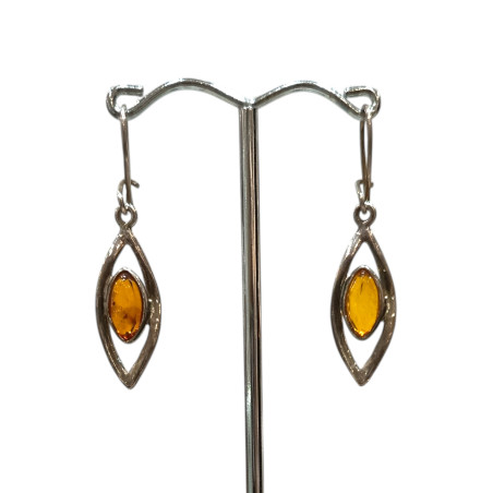 Boucles Ambre Ovales Argent 925