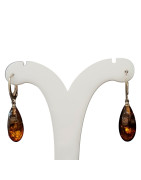 Boucles Ambre Gouttes Argent 925