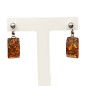 Boucles Ambre Rectangles Argent 925