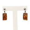 Boucles Ambre Rectangles Argent 925